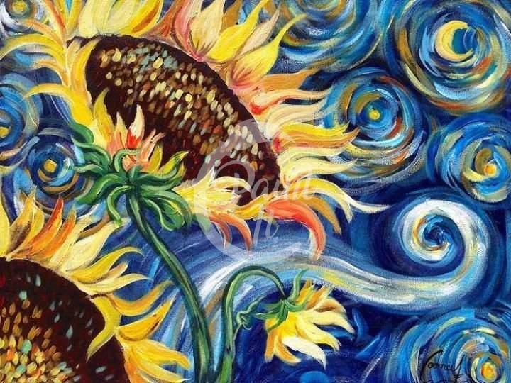 Sonnenblume Van Gogh style